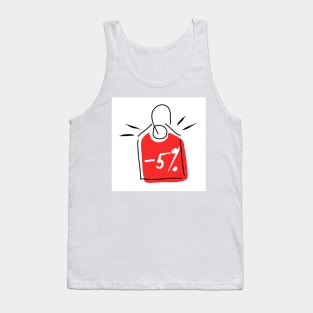 Discount 5%. Promotion, bonus, gift, marketing, advertising. Tank Top